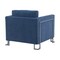 Armen Living Heritage Blue Fabric Upholstered Accent Chair with Brushed Stainless Steel Legs LCHT1BLUE - alternate 4